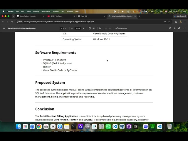 Core Python Project: Retail Medical Billing Application