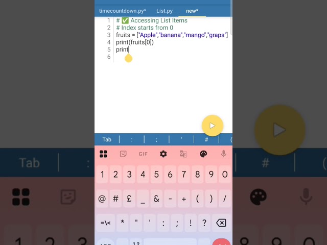 Accessing Elements from List in Python 🔥 | Indexing Explained Simplylistindexing#accesslist