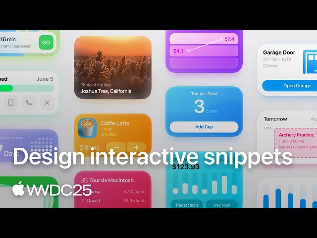 WWDC25: Design interactive snippets | Apple
