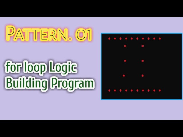 For Loop Pattern Program Tutorial #1.Build logic C,Cpp,Java (@codershub2727 )
