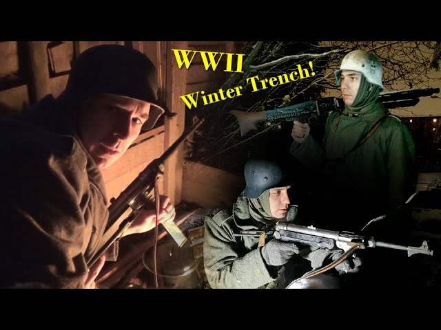 Spending the NIGHT in my WW2 TRENCH and BUNKER - WINTER Edition! Battle of the Bulge in my Garden!
