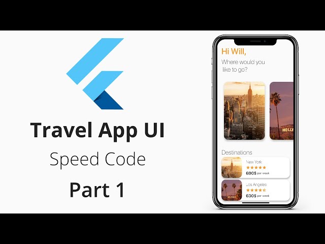 Flutter Travel Booking App UI Concept | Speed Code - Part 1
