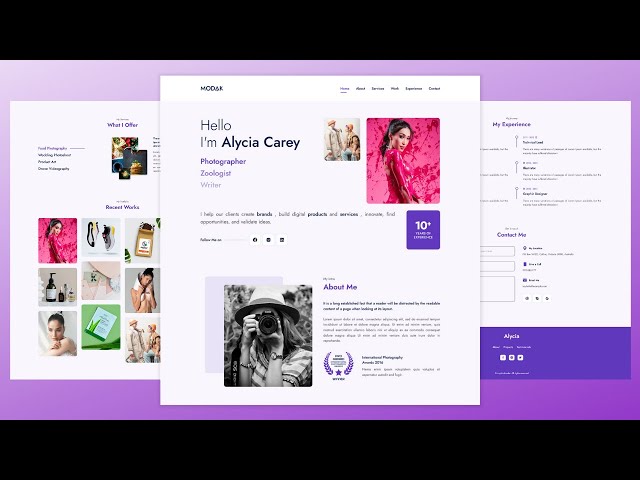 Create a Responsive Personal Portfolio Website Design using HTML CSS and JavaScript
