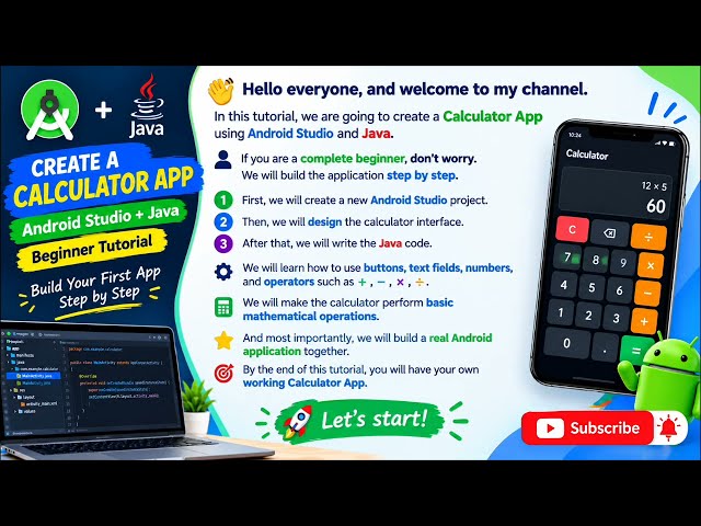 How to Create a Calculator App in Android Studio Using Android studio | Java 2026