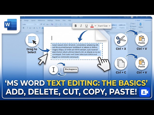Learn MS Word in 10 Minutes Text Editing Selection & Essential Shortcuts