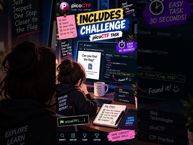 🔥 picoCTF “Includes” — Find the Hidden Flag! 🚩 | Easy CTF Challenge #Shorts