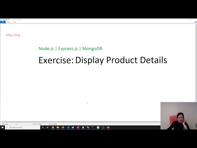 Node.js | Express.js | MongoDB - Exercise: Display Product Details