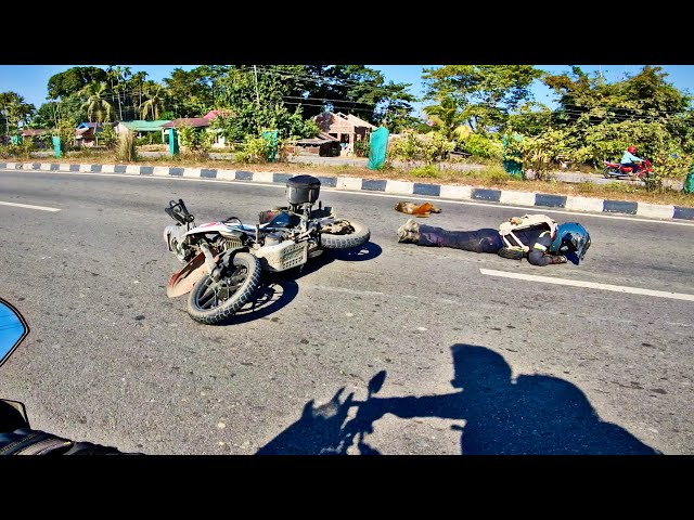 A Monkey ran into her Motorcycle!