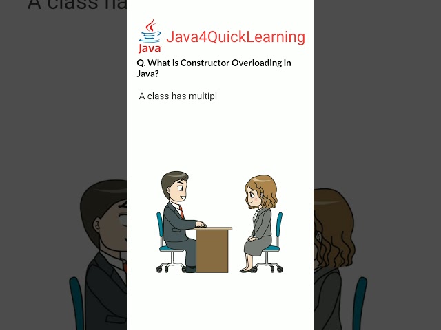 What is Constructor Overloading in Java #corejava #constructor #overloading #java4quicklearning