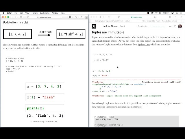 Differences between Python Tuples and Lists