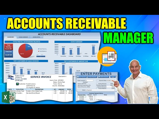 Full Accounts Receivable Workflow in Excel | Invoicing, Payments & Visual Analytics