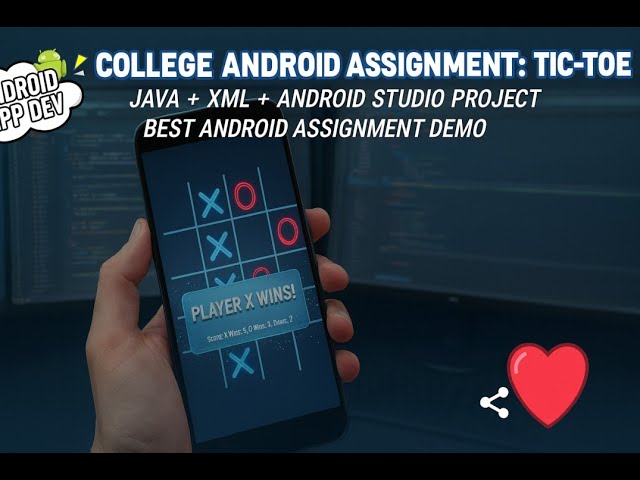 Tic-Tac-Toe Android App 🚀😍 Java + XML + Animations || Best College Assignment.  🔥🎮