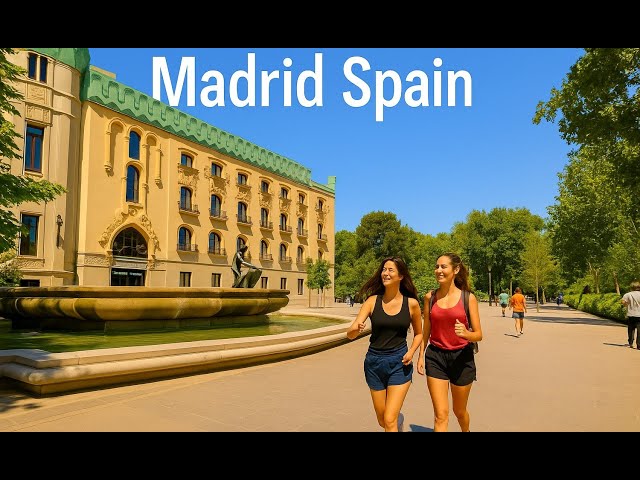 46 Madrid Spain Walking Past Historic Buildings And Fountains In The City Park 8K 4K VR180 3D Travel
