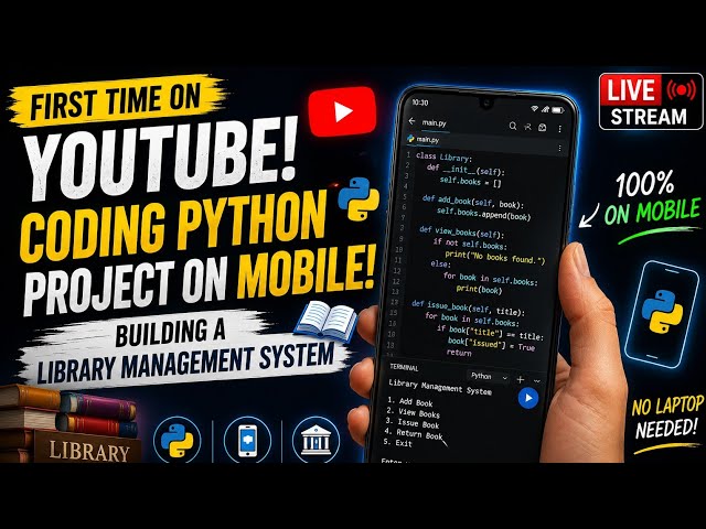 Python Project on Mobile 🔥 Library Management System | Beginner Friendly