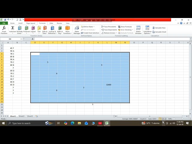 Ms Excel 7th class 