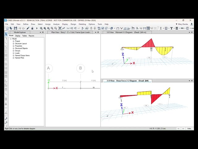 ANALYSIS OF BEAM USING ETABS