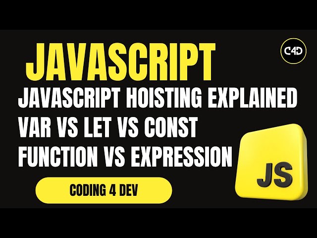 JavaScript Hoisting Explained 🔼 | var vs let vs const | Function vs Function Expression
