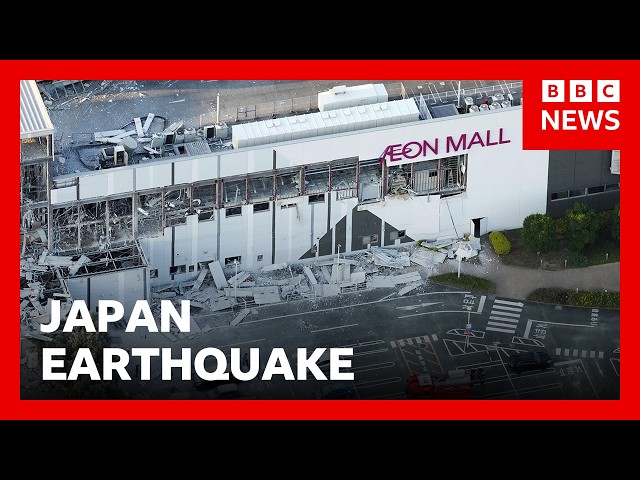 People trapped inside Japan shopping centre after earthquake | BBC News