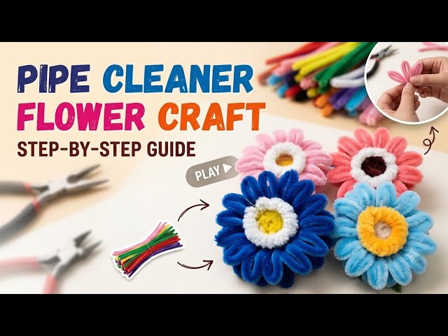 How to Make Easy Pipe Cleaner Flowers | Step-by-Step DIY Craft Tutorial #diycrafts 