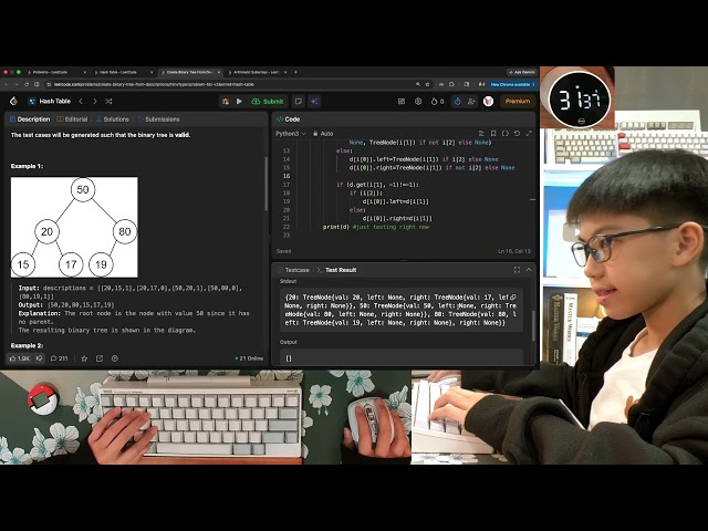 LeetCode | Python | HHKB Type-S | 40 min real time | no talking | EP-59
