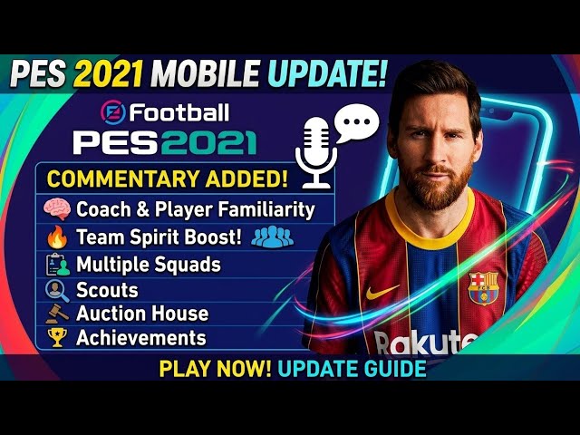 PES 2021 Mobile NEW UPDATE 🔥 Commentary + NEW Features | Gameplay & Full Setup Tutorial!