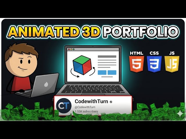 How to Create an Animated 3D Portfolio Website? ✨ Modern Web Developer Portfolio UI (HTML/CSS/JS)