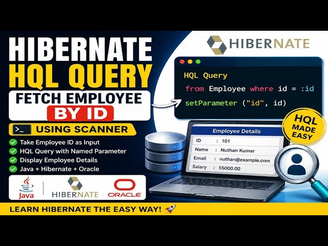 Hibernate HQL Query | Fetch Employee by ID Using Scanner | Hibernate CRUD Tutorial | Java + Oracle