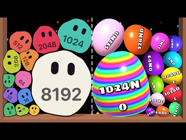 SQUISHY 2048 /vs/ BLOB MERGE 3D - Ball Math Games, 2048 Jelly Merge, Satisfying Suika Gameplay