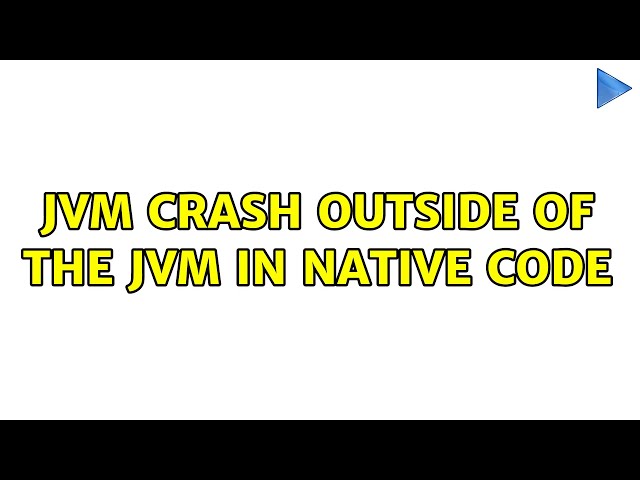 JVM Crash outside of the JVM in native code