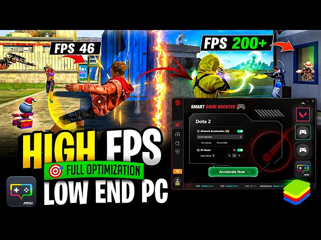 Free Fire Pc Lag Fix 🚀 Boost FPS & Fix Stutter with Smart Game Booster For Low End PC (GIVEAWAY)