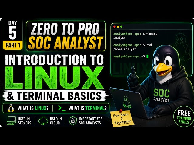 Linux & Terminal Basics 🐧💻 | Day 5 Part 1 — Zero to Pro SOC Analyst