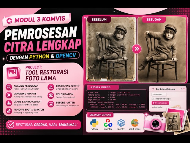 MODUL 3 | Pemrosesan Citra Lengkap dengan Python & OpenCV | Project Tool Restorasi Foto Lama