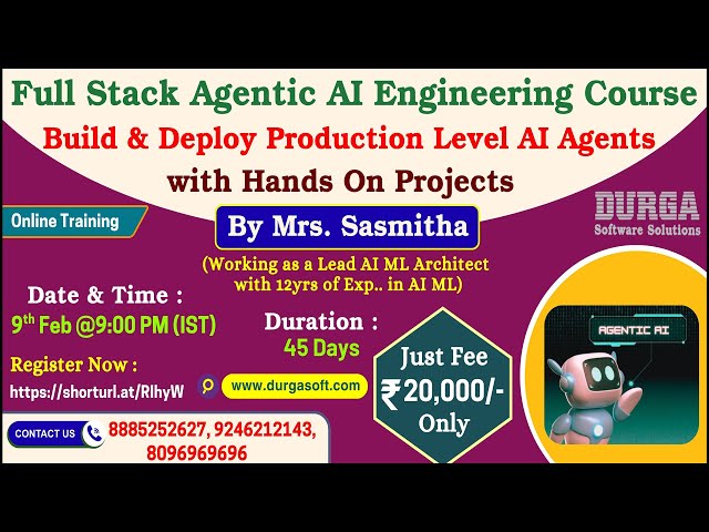 Full Stack Agentic AI Engineering Course Online Training @ DURGASOFT