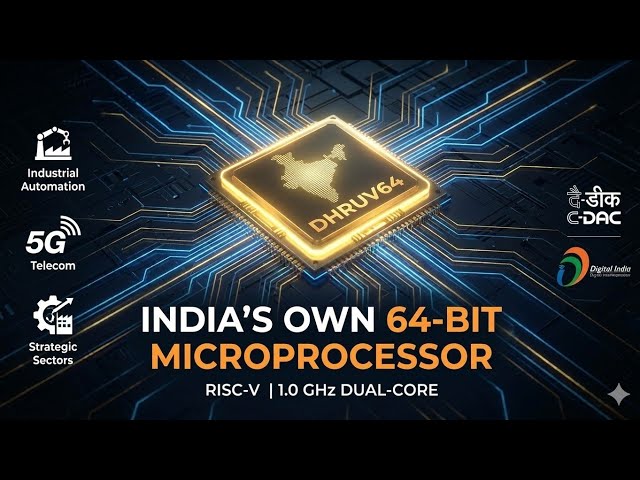 India's First 64-Bit Chip: DHRUV64 Explained! 🇮🇳 #latestupdate #currentaffairs 