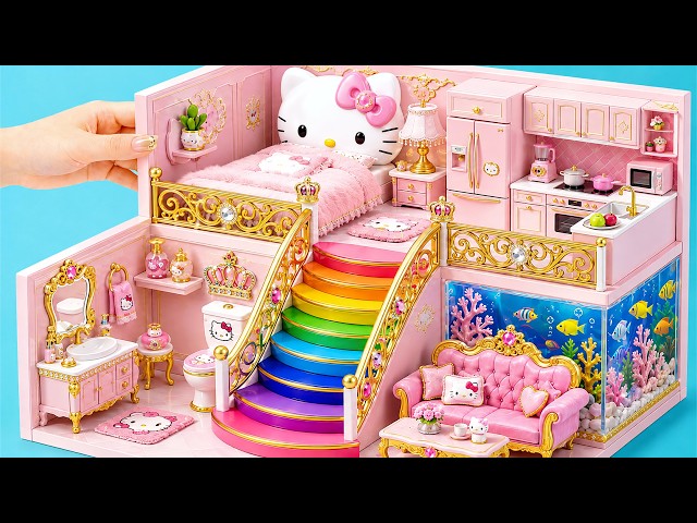 😻💖Make Simple Hello Kitty Miniature House With Cute Pink Decor Room For Two|DIY Miniature House🌸