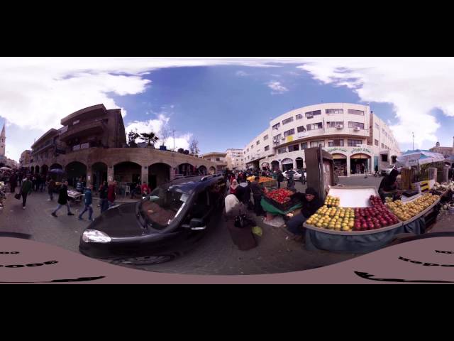 A 4K walk in the souk of Bethlehem 360 degree VR video panorama