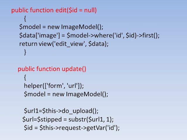 16 Edit Images in CodeIgniter & MySQL