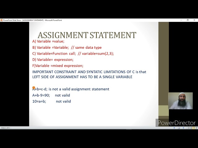 Assignment statement in c and c++ part 3