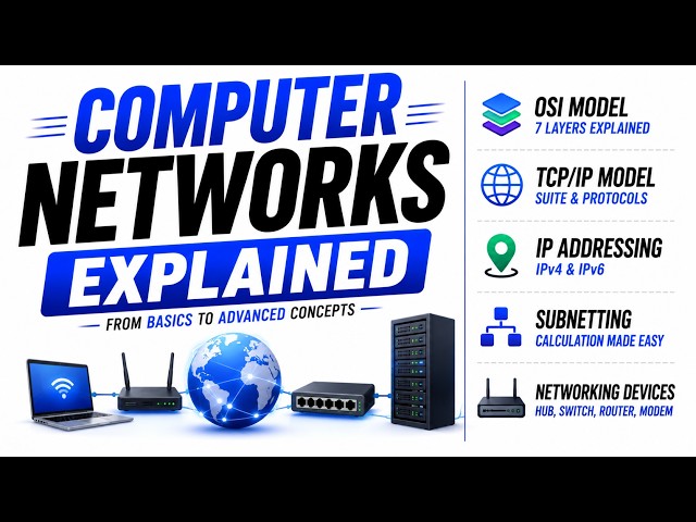 Computer Networks Explained | OSI, TCP/IP, IP Addressing, Subnetting & Networking Devices