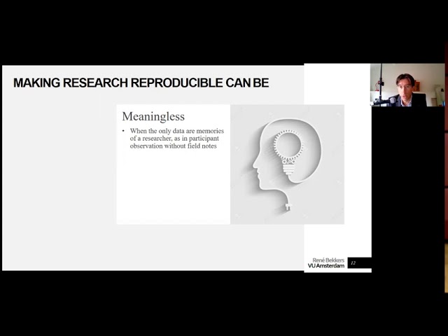 Data Conversations | Rene Bekkers | Facilitating Open Science in Practice: What do Researchers Need?