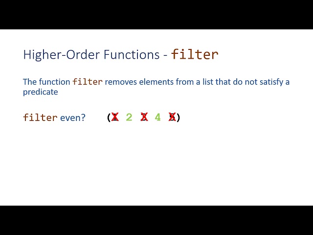 Higher-order Functions in Scheme - map, apply, & filter