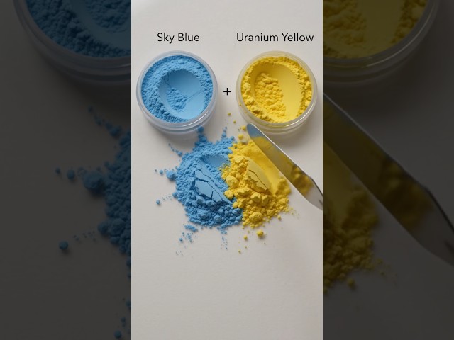 SKY BLUE + URANIUM YELLOW = MOSS GREEN 💚 #asmr #satisfying #colormixing