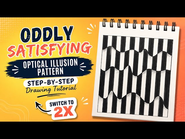Oddly Satisfying Optical Illusion Pattern | Step-By-Step Drawing Tutorial #opticalillusion #3dart