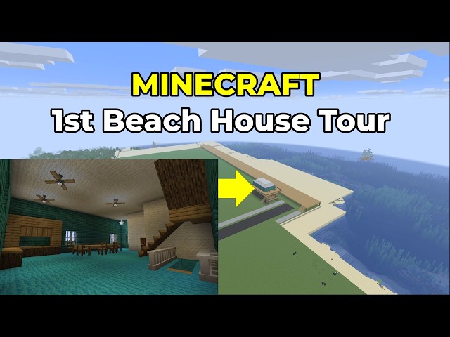 Minecraft Making a Beach Island Resort Modpack 1st House Tour