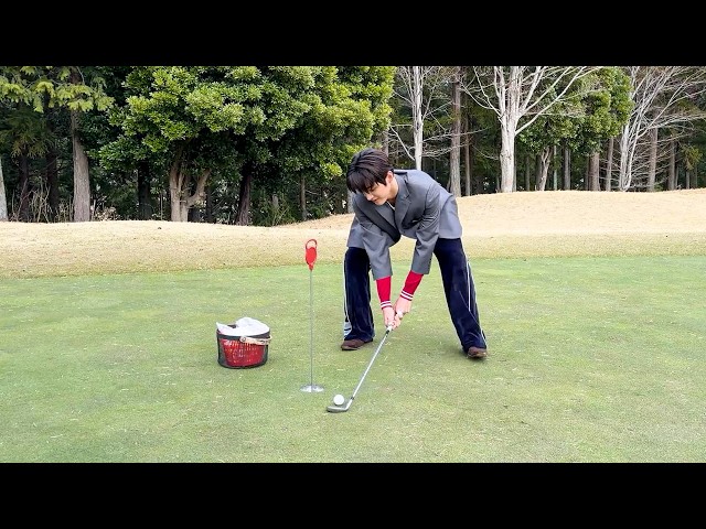 playing golf