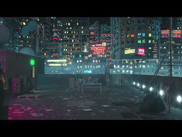 Maya & Redshift - Used Kitbash3d Future Slums kit