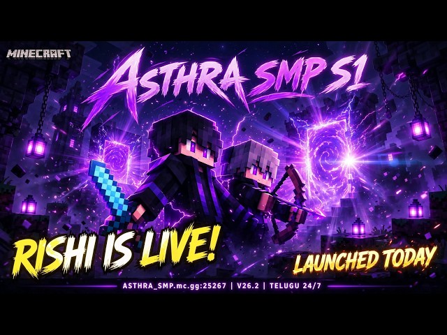 FINALLY! ASTHRA SMP S1 LAUNCH 🔥 | Join Now - Java + Bedrock | Minecraft LIVE | @RealmOfRishi  LIVE