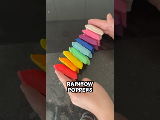 Rainbow ASMR poppers! #satisfying #diy #asmr #craft #fun