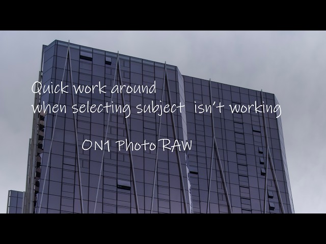 How to select your subject in a aroundabout way when the subject select isn't working