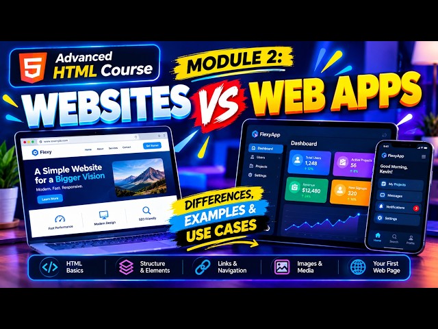 Advanced HTML Course - Module 1:  Lesson 2 (Websites vs Web Apps Explained)